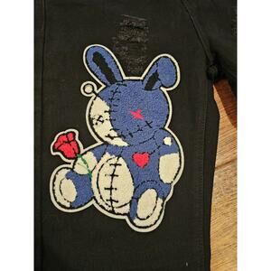 Men's New Lucky‎ Charm Stars Black Denim Jeans Applique Rabbit Stars 30x30 30